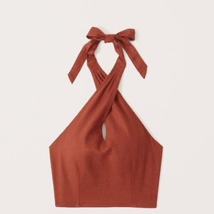 Twist front linen halter from Abercrombie & Fitch